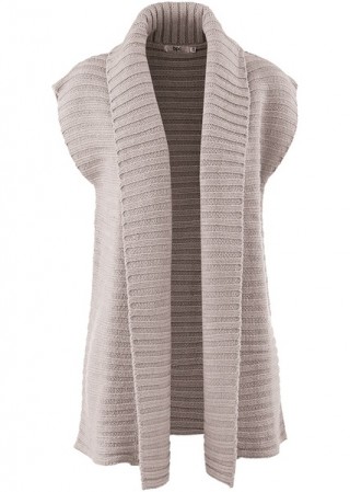 Vesta tricotata gri deschis