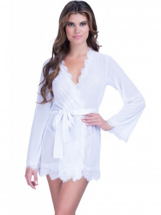 Halat de baie cu dantela