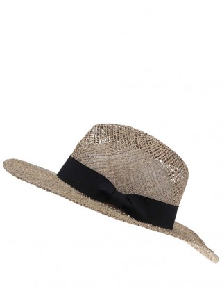 Palarie de paie cu panglica neagra Vero Moda