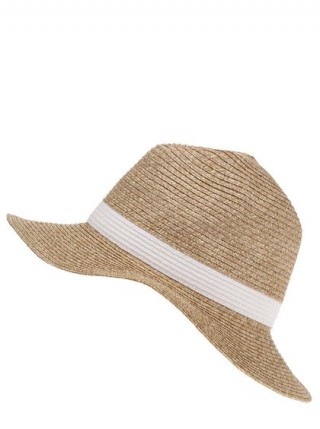 Palarie de paie cu boruri largi si panglica alba Vero Moda