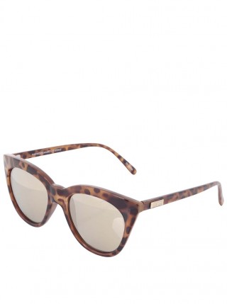 Ochelari de soare cu lentile maro si rama animal print