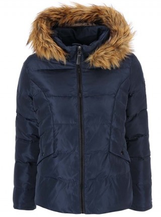Geaca de iarna, groasa, cu gluga prevazuta cu blana