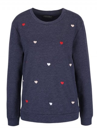 Hanorac indigo cu inimioare multicolore