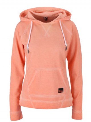 Hanorac portocaliu deschis cu gluga