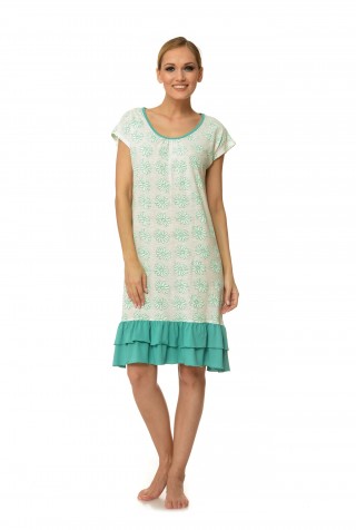 Camasa de noapte din bumbac verde