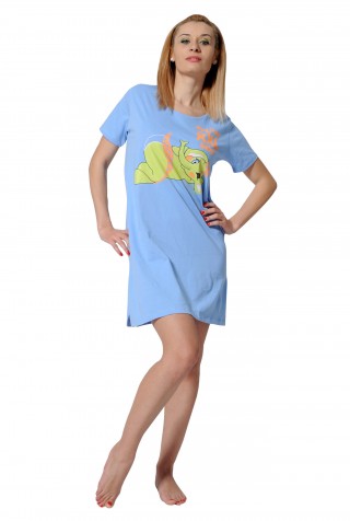 Camasa de noapte albastra cu model