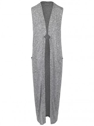 Vesta gri lunga din jerseu Noisy May Evita