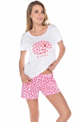 Pijamale scurte cu inimioare