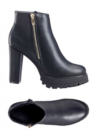Botine negre cu toc inalt