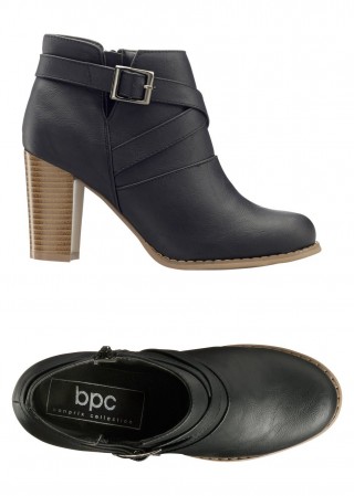 Botine negre cu toc gros