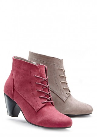 Botine cu sireturi si toc mic