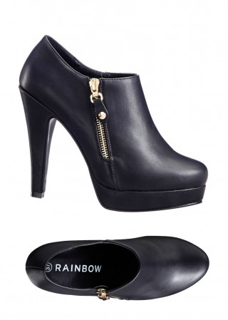 Botine negre cu toc inalt