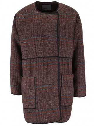Pardesiu scurt in carouri maro Vero Moda