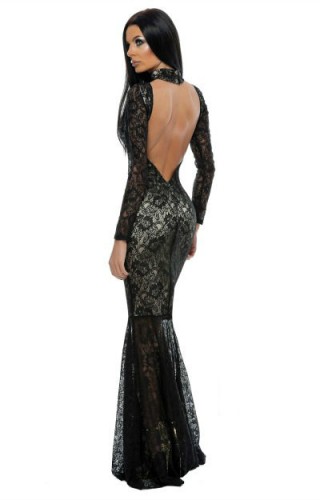 Roxie maxi din dantela cu spatele gol