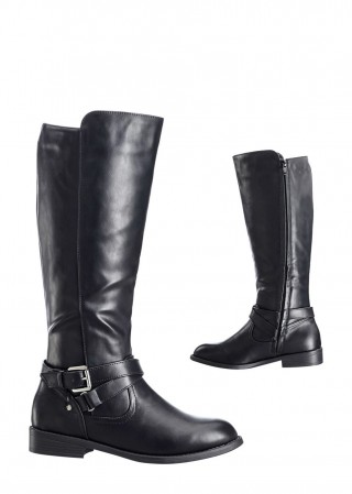Cizme negre inalte cu doua largimi