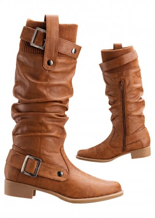 Cizme inalte cu margine tricotata