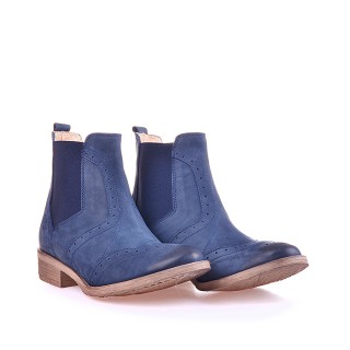 Ghete dama din piele albastre