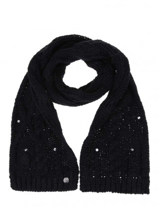 Fular shooting star negru cu strasuri