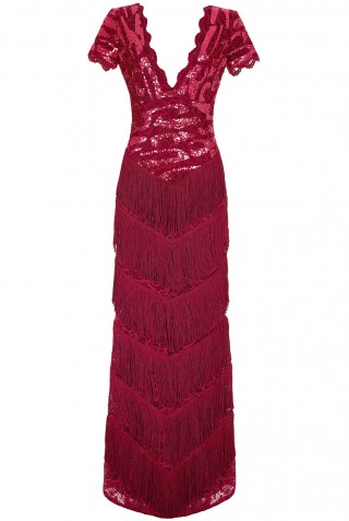 Rochie de seara cu paiete si franjuri