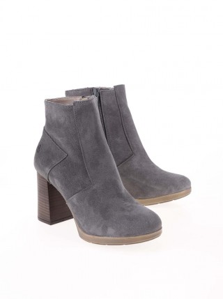 Botine Bullboxer gri din piele intoarsa