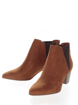 Botine maro cu inseratie elastica Tamaris