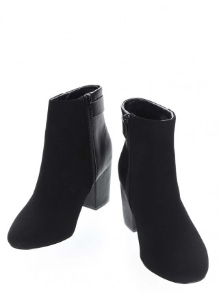 Botine negre cu toc gros Miss Selfridge