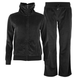 Trening negru din textil tip velour