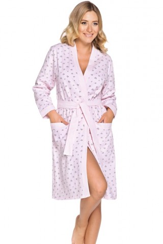 Halat de baie roz cu inimioare