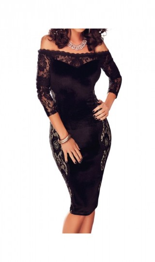 Rochie midi eleganta cu umerii goi