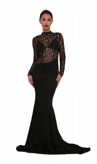 Rochie neagra cu trena