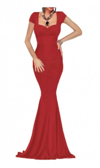 Rochie rosie tip sirena