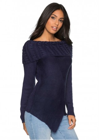 Pulover tricotat asimetric