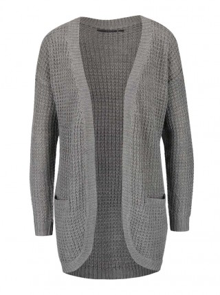 Cardigan lung gri ONLY tricotat