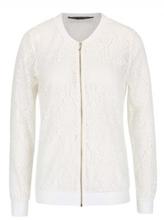 Jacheta bomber crem Dorothy Perkins din dantela