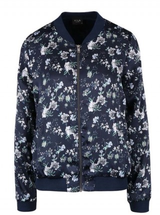 Jacheta bomber cu imprimeu VILA Plinny bleumarin