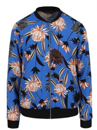 Jacheta bomber Dorothy Perkins albastra cu model floral