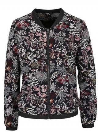 Jacheta bomber neagra ONLY Nova cu model inflorat