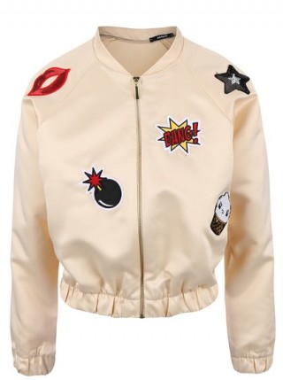 Jacheta bomber Alchymi Caramella aurie cu aplicatii