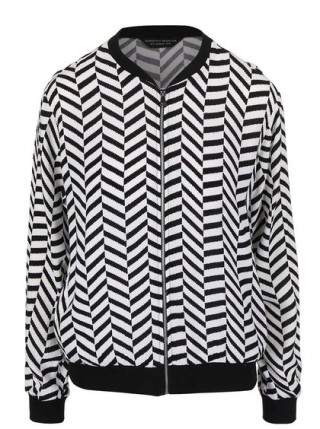 Jacheta bomber Dorothy Perkins alb cu negru