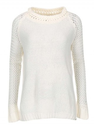 Pulover larg de dama Bellfield Helston - crem