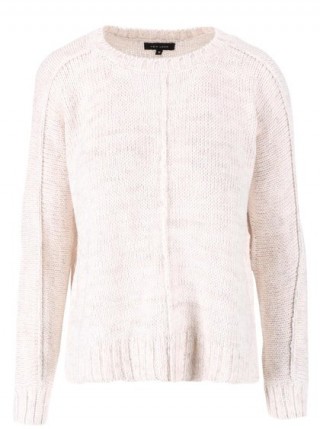 Pulover bej cu croiala lejera de la New Look