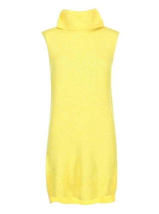 Pulover cu guler rulat si fara maneci Noisy May Milo - galben