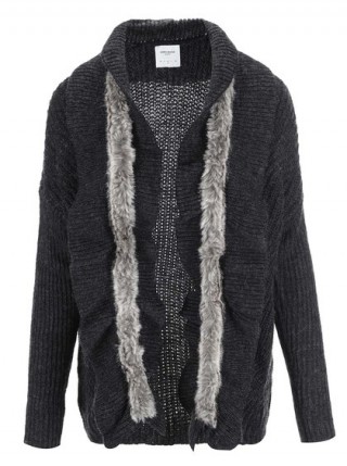 Cardigan Hours negru cu blana de la Vero Moda