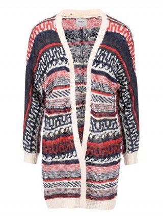 Cardigan tricotat cu model albastru si rosu Vero Moda Felipa