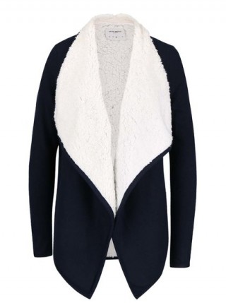 Cardigan bleumarin Vero Moda Ilsa cu blana ecologica