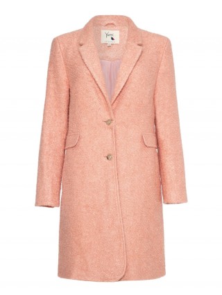 Palton apricot, cu textura de lana-Yumi