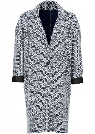 Palton scurt negru/ecru