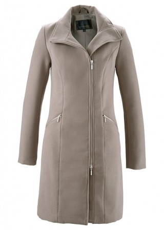 Palton scurt gri-bej