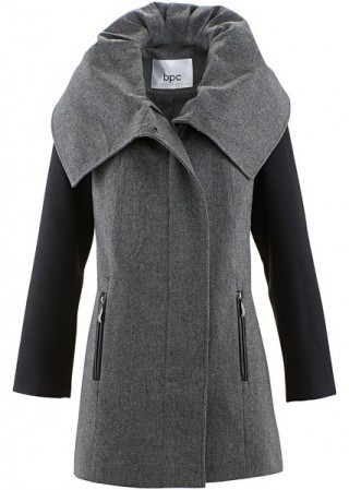 Palton scurt negru/gri fumuriu cu model
