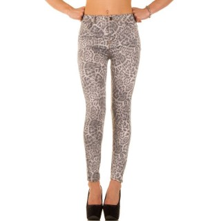 Colanti sic, in tonuri de gri, cu imprimeu tip leopard